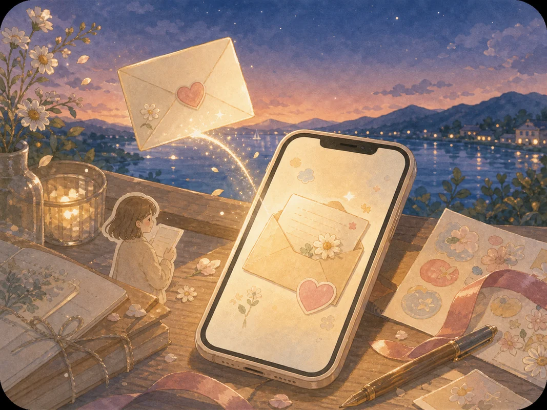 Warm illustration of exchanging feelings through diaries in PLOPI